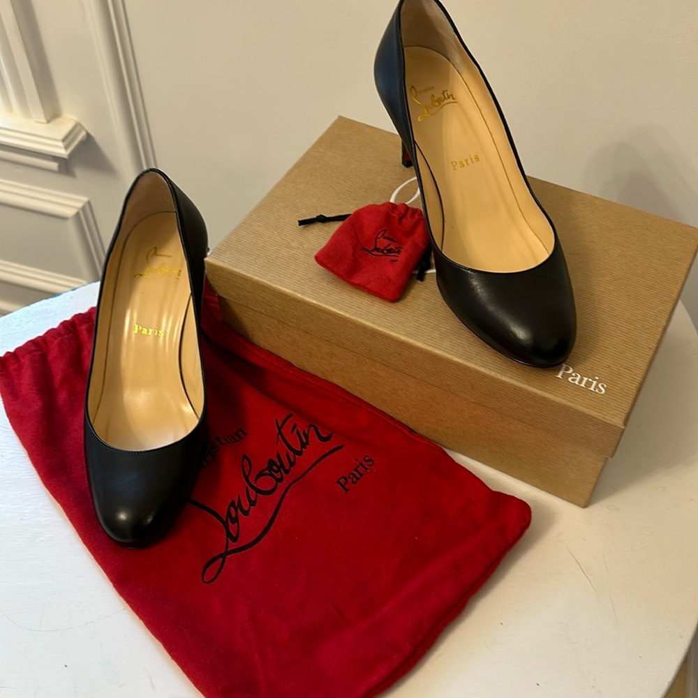 Christian Louboutin black leather heels